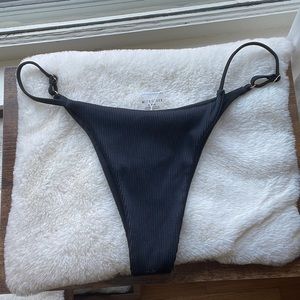 Koana Swim bikini size M in black ribbed material w/ rose gold hardware